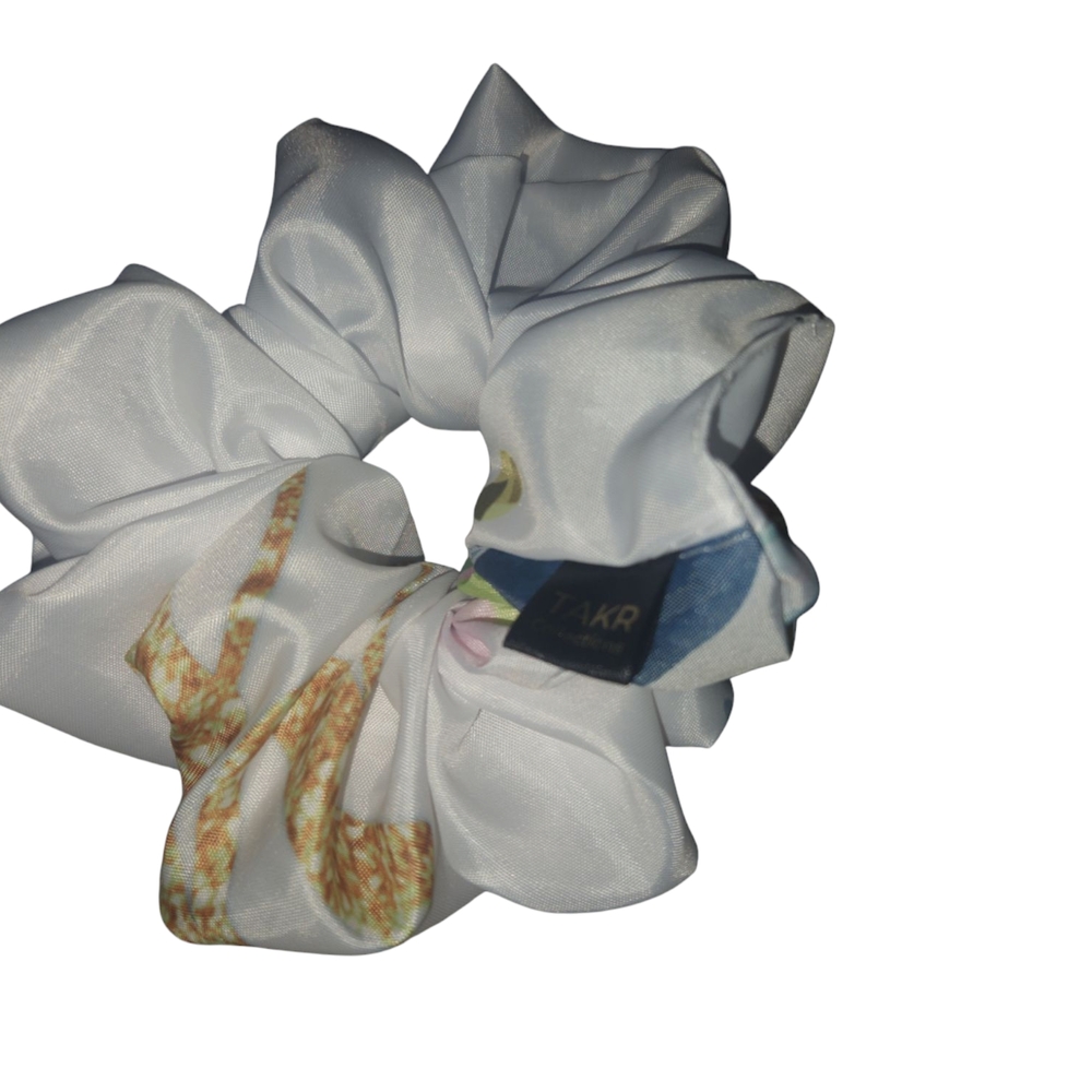 Tart Collections Pink and White Floral Hair Scrunchie. - Picture 10 of 12